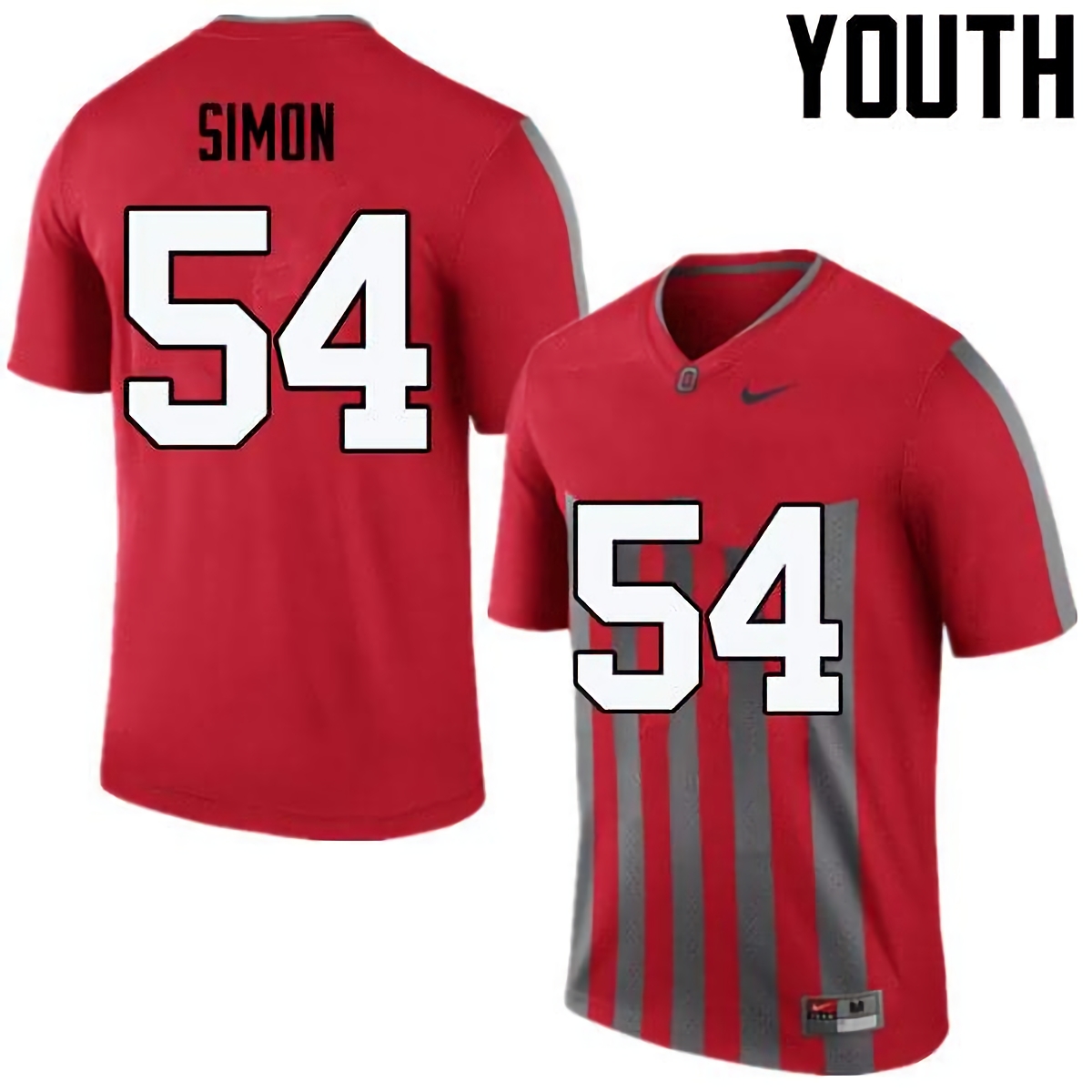 John Simon Ohio State Buckeyes Youth NCAA #54 Nike Throwback Red College Stitched Football Jersey EJF0356ZL